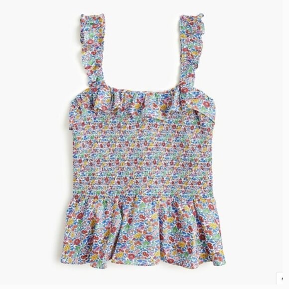 [J. Crew] Smocked Ruffle Tank Top - Picture 2 of 6